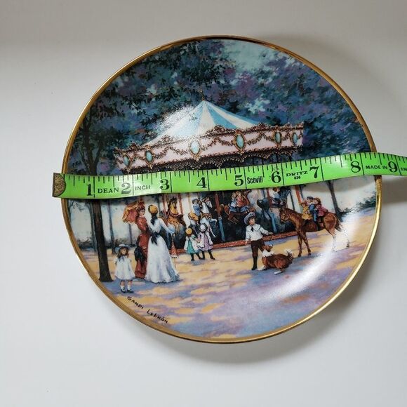 Franklin Mint Signed Porcelain Carousel Plate by Sandi Lebron - Picture 6 of 6